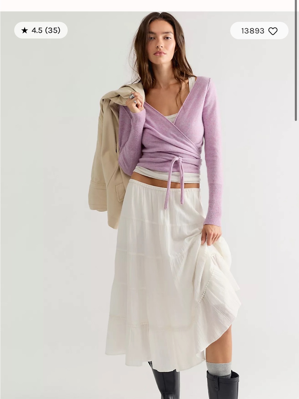 Free People cashmere Wrap Sweater